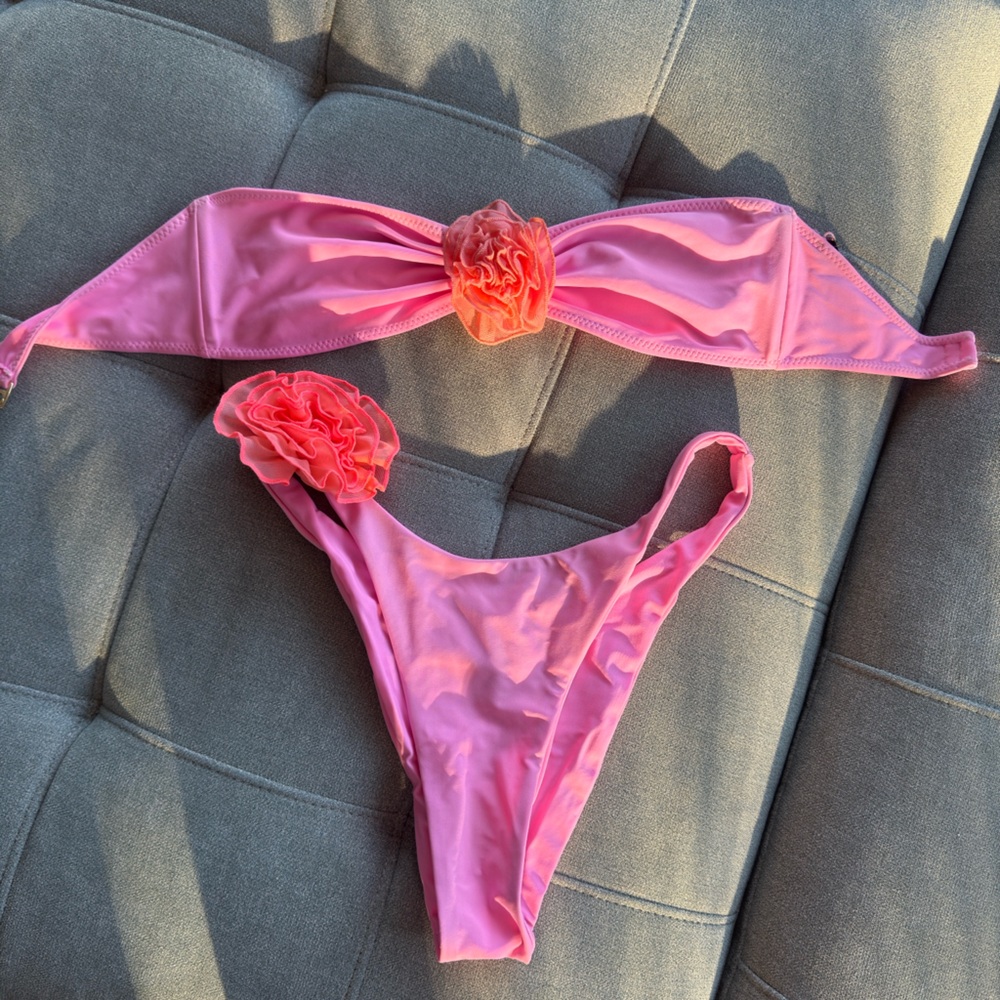 SAME Los Angeles rose pink bikini set size medium